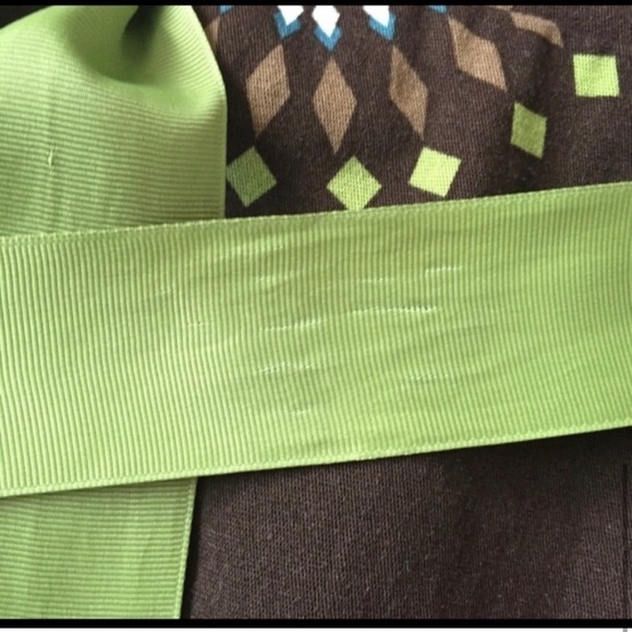 Jessica Howard Dress Brown green Ribbon - Picture 4 of 7